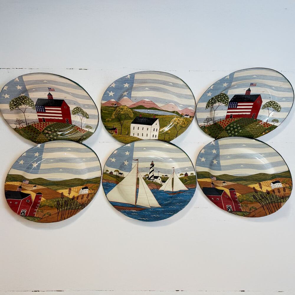 WARREN KIMBLE Set of 6 1999 America the Beautiful 8" Plates